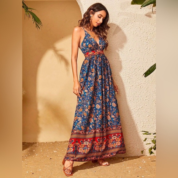 no brand Dresses & Skirts - BOHO PSYCHEDELIC FLORAL MAXI DRESS